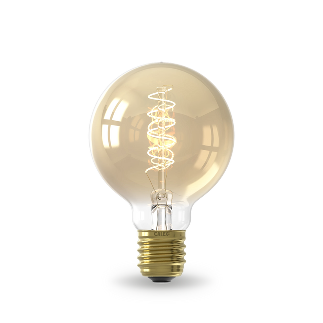 Calex Spiral Filament LED Bulb - E27 - G80 - Gold