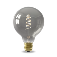 Calex Ampoule LED à filament spiralé - E27 - G95 - Titane