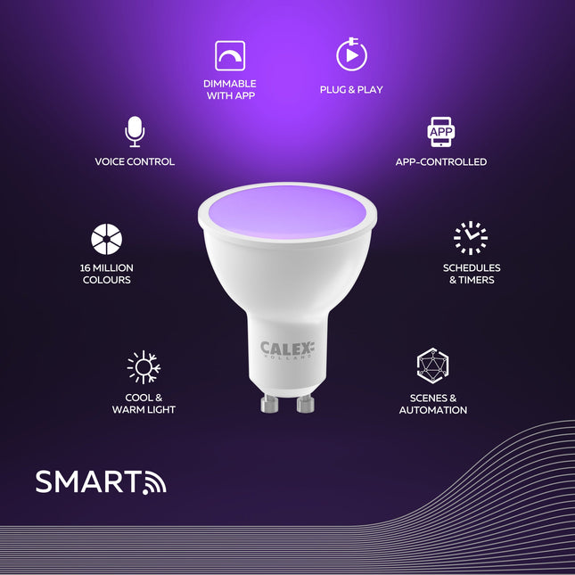 10x Calex Smart LED Bulb - GU10 - RGB + CCT