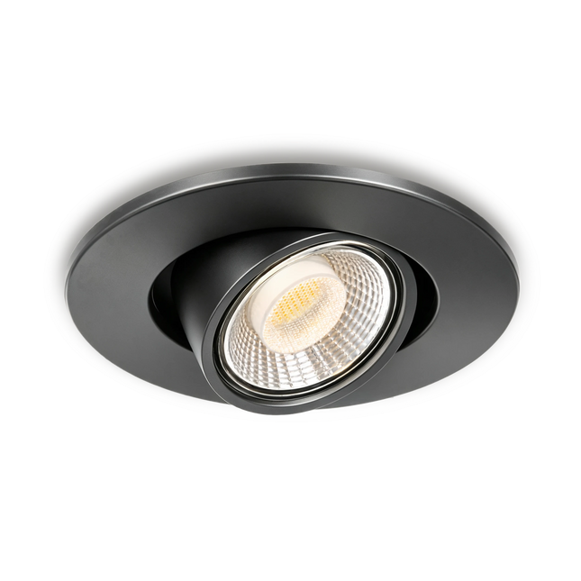 Calex Ultra-Thin Tiltable LED Downlight - 4CCT - Black