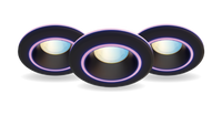 3x Calex Smart Halo Downlight - RGB + CCT - Black