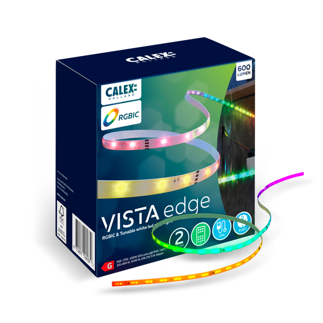 Calex Vista LED Strip - 2M - RGBIC + CCT