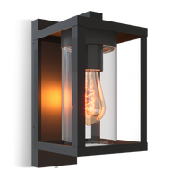 Calex Naples Wandleuchte - E27 - Day/Night Sensor - Schwarz