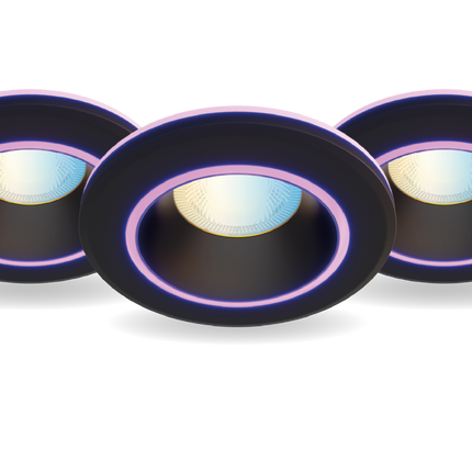 3x Calex Smart Halo Downlight - RGB + CCT - Black