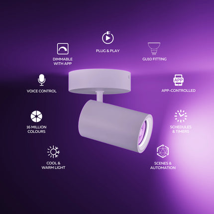 Calex Smart Ceiling Light - 1 Light Spot - White