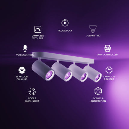 Calex Smart Oval Spot - 4 Light Spots - White