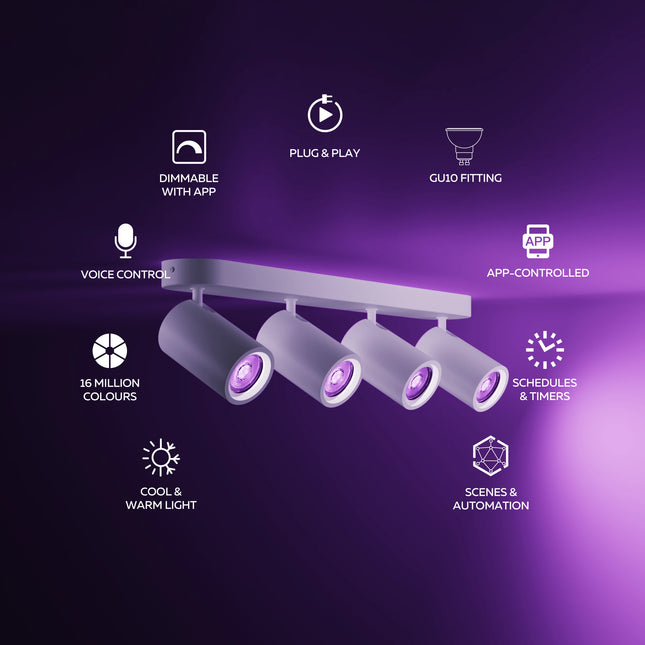Calex Smart Oval Spot - 4 Light Spots - White