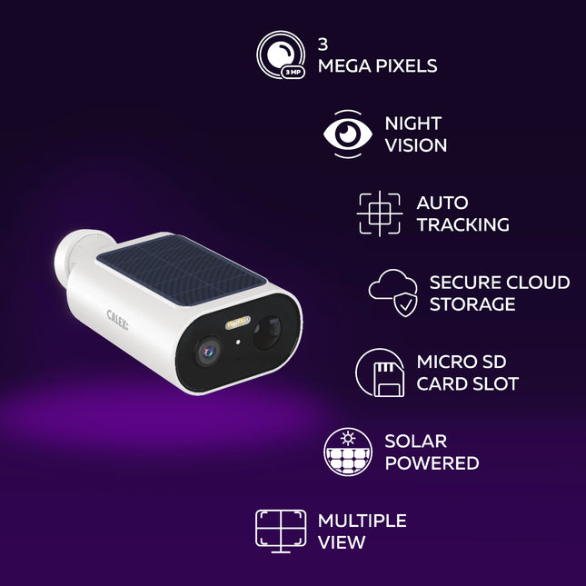 Calex Smart Outdoor Camera – Solar – 3MP – White
