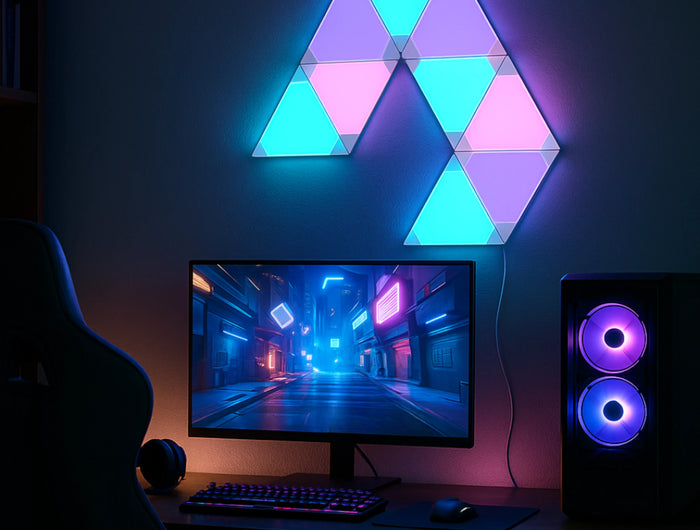 <h2>Entertainment voorbij gaming: Perfect voor muziek en feesten</h2><p>De Calex Gaming-producten zijn niet alleen geweldig voor gaming, maar ook voor entertainment. Gebruik de synchronisatiemodi om je verlichting af te stemmen op je muziek en creëer de perfecte sfeer voor feesten, filmavonden of chill-sessies.</p><p>Dankzij de slimme RGBIC-technologie dansen de kleuren op de maat van je favoriete nummers, wat zorgt voor een unieke ambiance die je ruimte transformeert.</p>