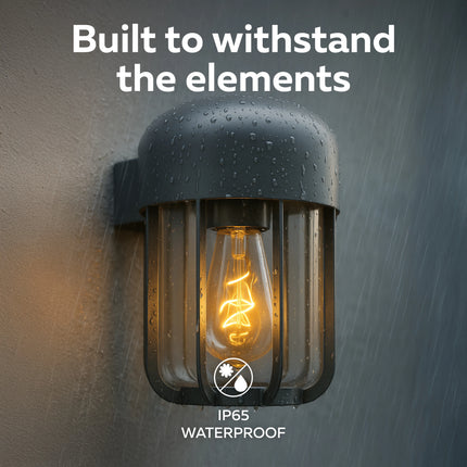 Calex Faenza Outdoor Wall Light – E27 – Black