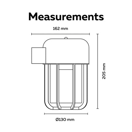 Calex Faenza Outdoor Wall Light – E27 – Black