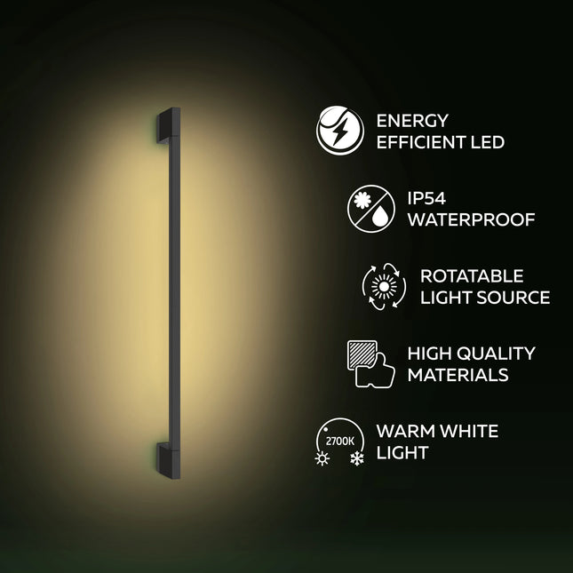 Calex Novara Wall Light – Integrated LED – Black