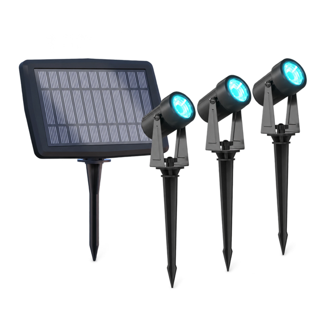Calex Aosta Solar Spotlight – 3-Pack – Black