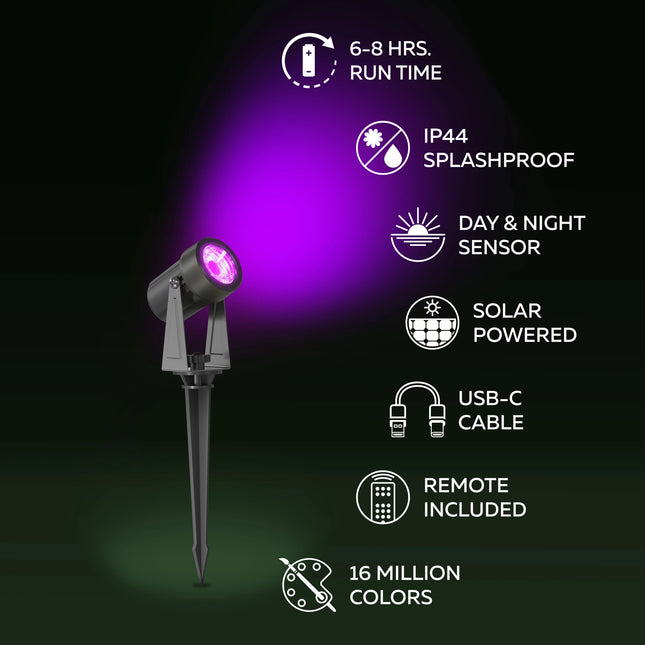 Calex Aosta Solar Spotlight – 3-Pack – Black