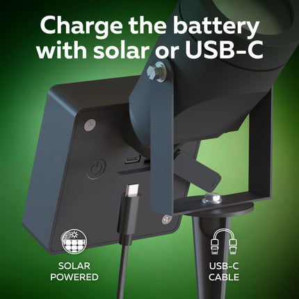 Calex Cesena Spot Solaire – Rechargeable – Noir