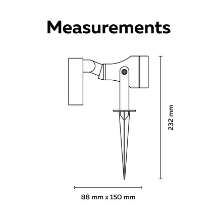 Calex Cesena Spot Solaire – Rechargeable – Noir