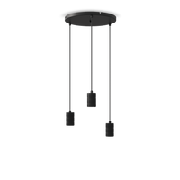 Calex Suspension Ronde - 3x E27 - 40cm - Noir