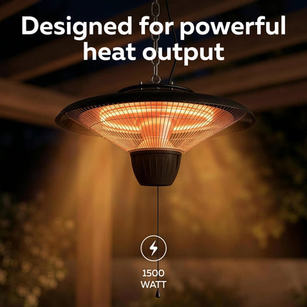 Calex Chauffage de Terrasse Suspendu – 1500W – Noir