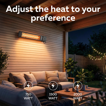 Calex Chauffage Terrasse Infrarouge – 2000W – Noir