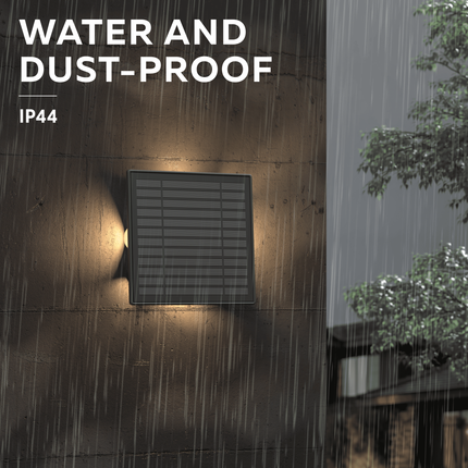 Calex Altamura Solar Wall Light - Black