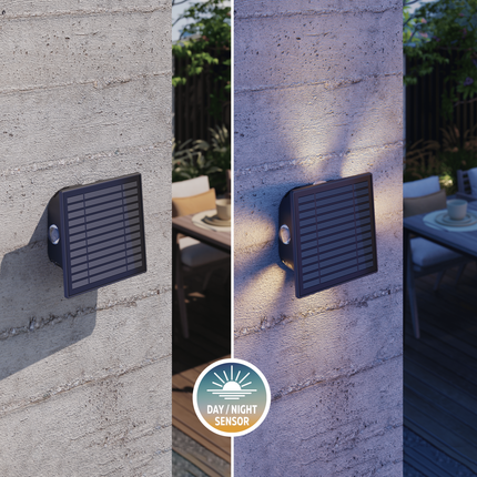 Calex Altamura Solar Wall Light - Black