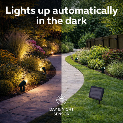Calex Aosta Solar Spotlight – 3-Pack – Black