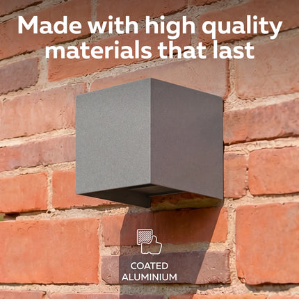 Calex Bari LED Wall Light - Up & Down - Anthracite