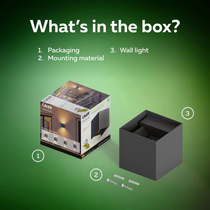 Calex Bari LED Wall Light - Up & Down - Anthracite