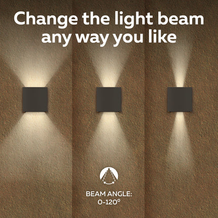 Calex Bari LED Wall Light - Up & Down - Black