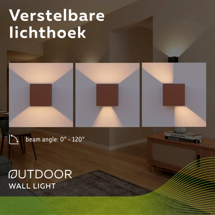 Calex Bari LED Wall Light - Up & Down - Rust