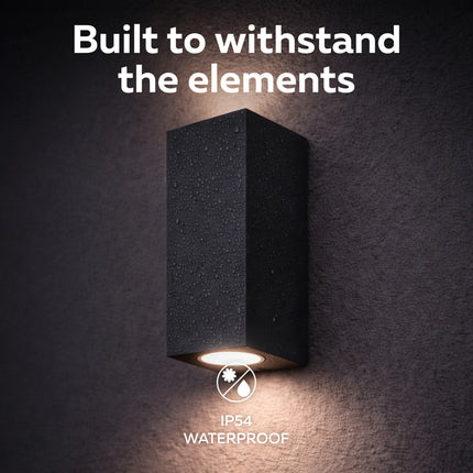 Calex Bergamo Wall Light - Up & Down - 2x GU10 - Black