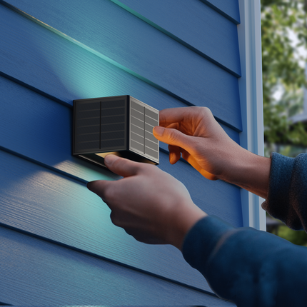 Calex Caserta Solar Wall Light - Up & Down - Black