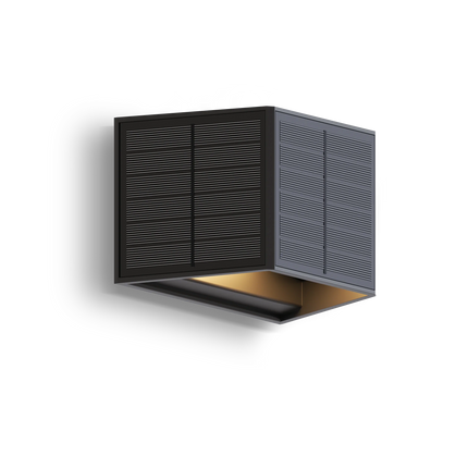 Calex Caserta Solar Wall Light - Up & Down - Black