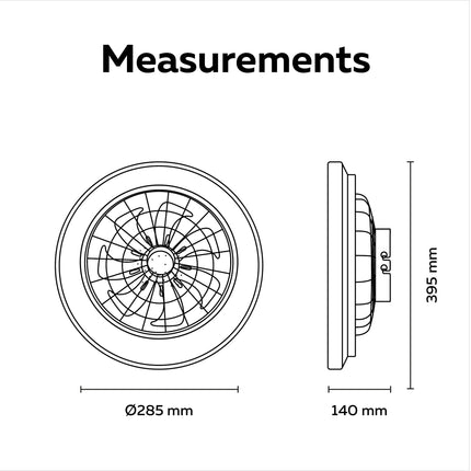 Calex Ceiling Fan LED 39 cm – RGB+CCT – White