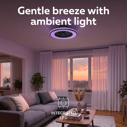 Calex Ceiling Fan with LED Ø49 cm – RGB+CCT – White