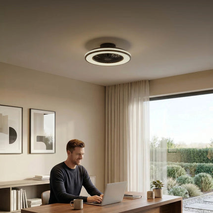 Calex Ceiling Fan with LED Ø49 cm – RGB+CCT – White