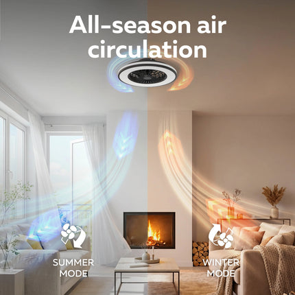 Calex Ceiling Fan with LED Ø49 cm – RGB+CCT – White
