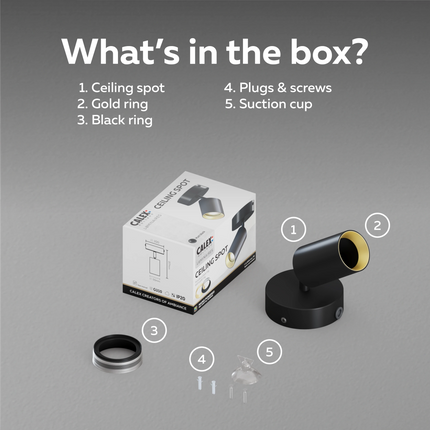 Calex Ceiling Spot light - 1x GU10 - Round - Black