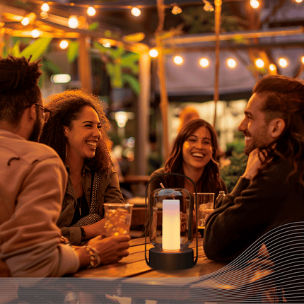 Calex - Como - Table Lantern - Flame - Black