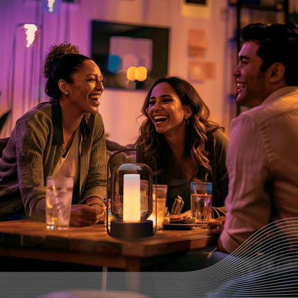 Calex - Como - Table Lantern - Flame - Black