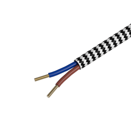 Calex Creations Fabric cable - Black/White - 1.5meter