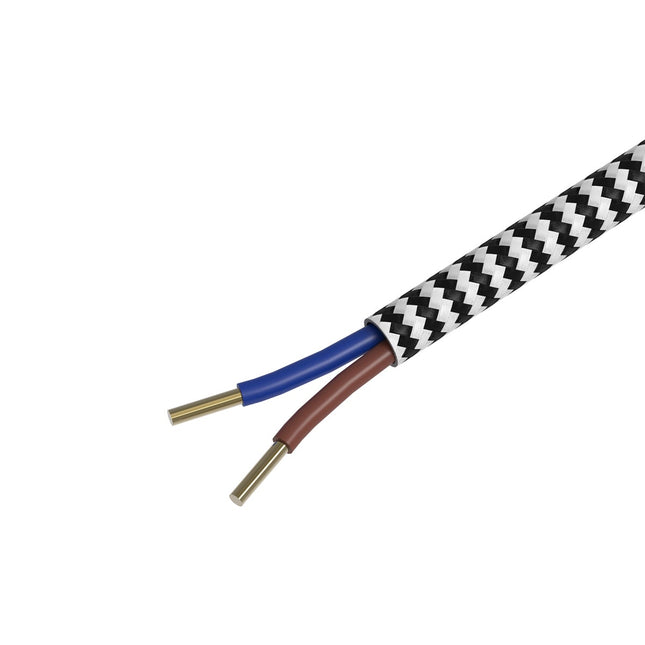 Calex Creations Fabric cable - Black/White - 3meter