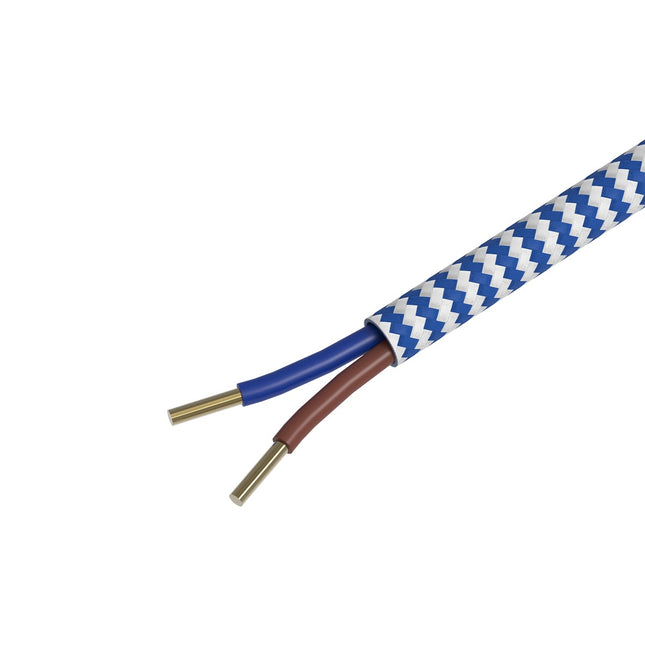 Calex Creations Fabric cable - Blue/White - 3meter