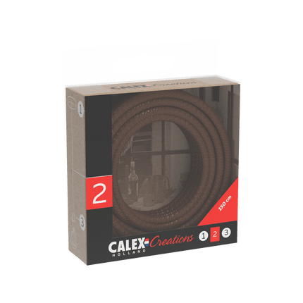 Calex Creations Fabric cable - Brown - 1.5meter