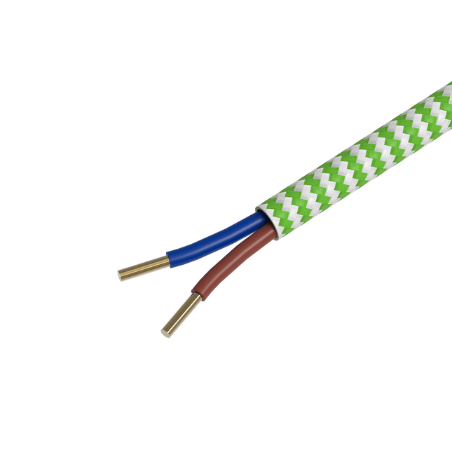 Calex Creations Fabric cable - Lime/White - 1.5meter