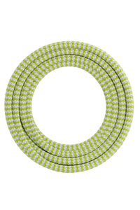 Calex Creations Fabric cable - Lime/White - 3meter