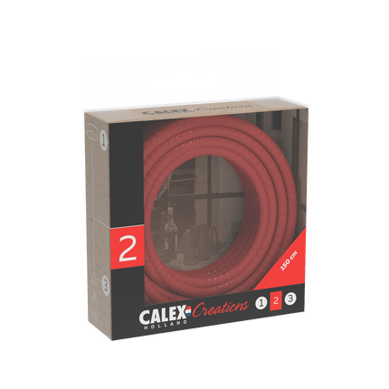 Calex Creations Fabric cable - Red - 1.5meter