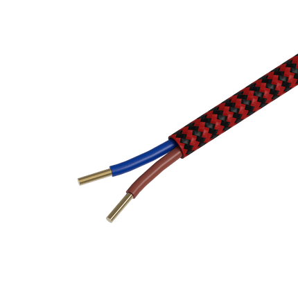 Calex Creations Fabric cable - Red/Black - 1.5meter