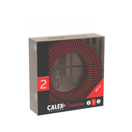Calex Creations Fabric cable - Red/Black - 1.5meter