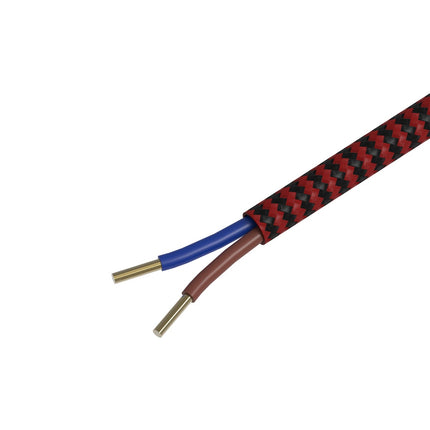 Calex Creations Fabric cable - Red/Black - 3meter